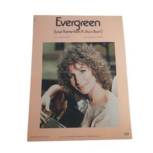 Vintage Sheet Music Evergreen 1976 Barbra Streisand Piano Voice Easy Listening